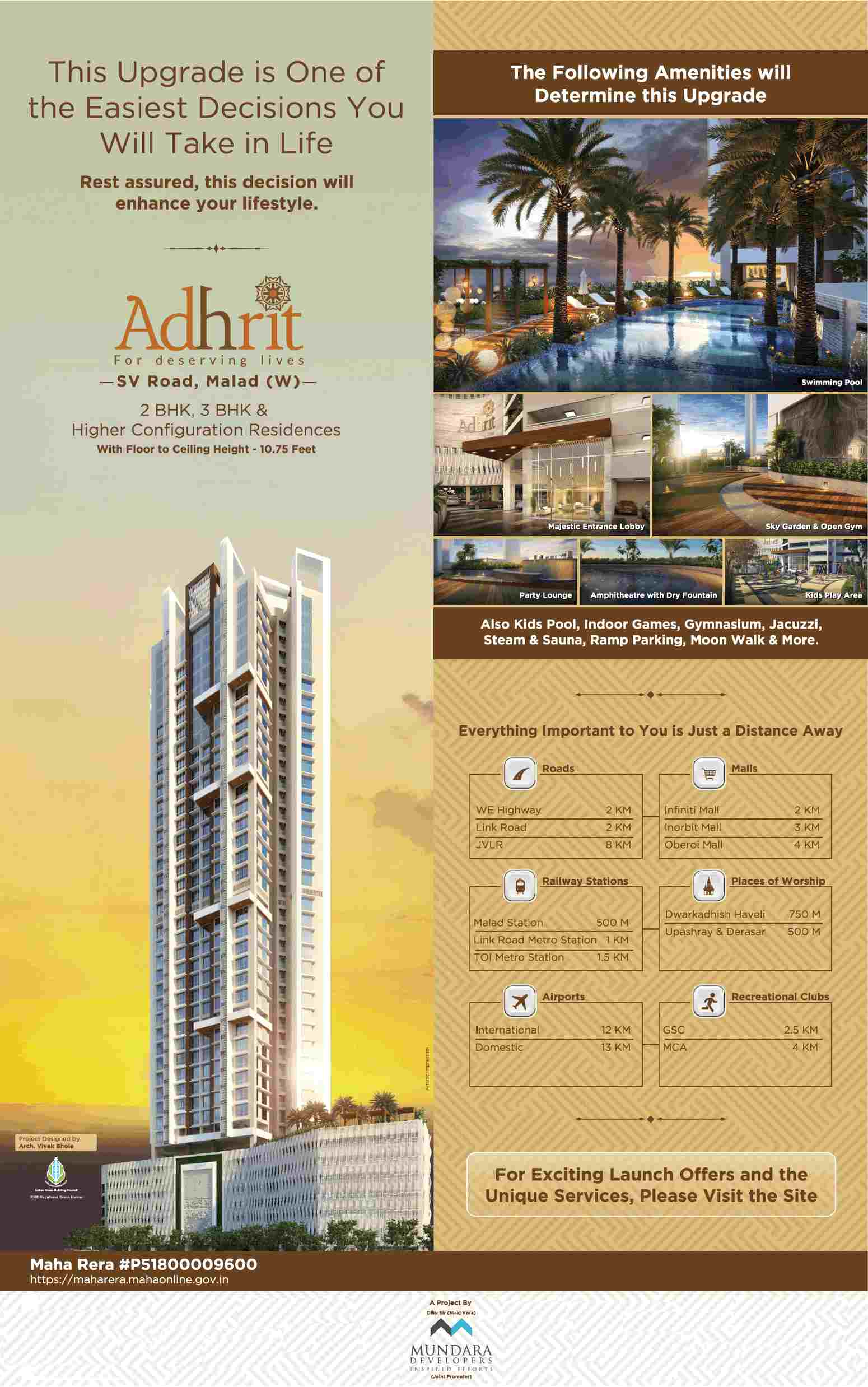 Experience luxurious lifestyle and lavishness at Mundara Adhrit in Mumbai Update
